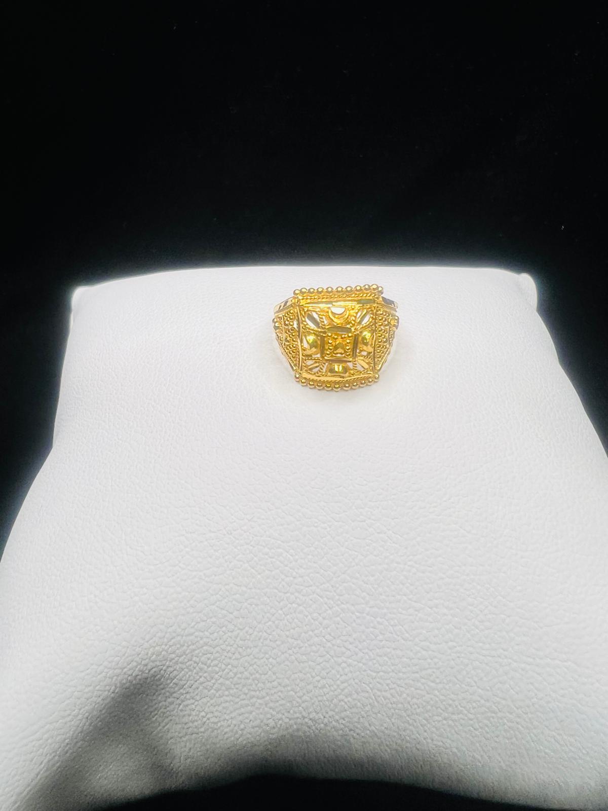 22KT Gold Baby Square Filigree Ring 1.2gm