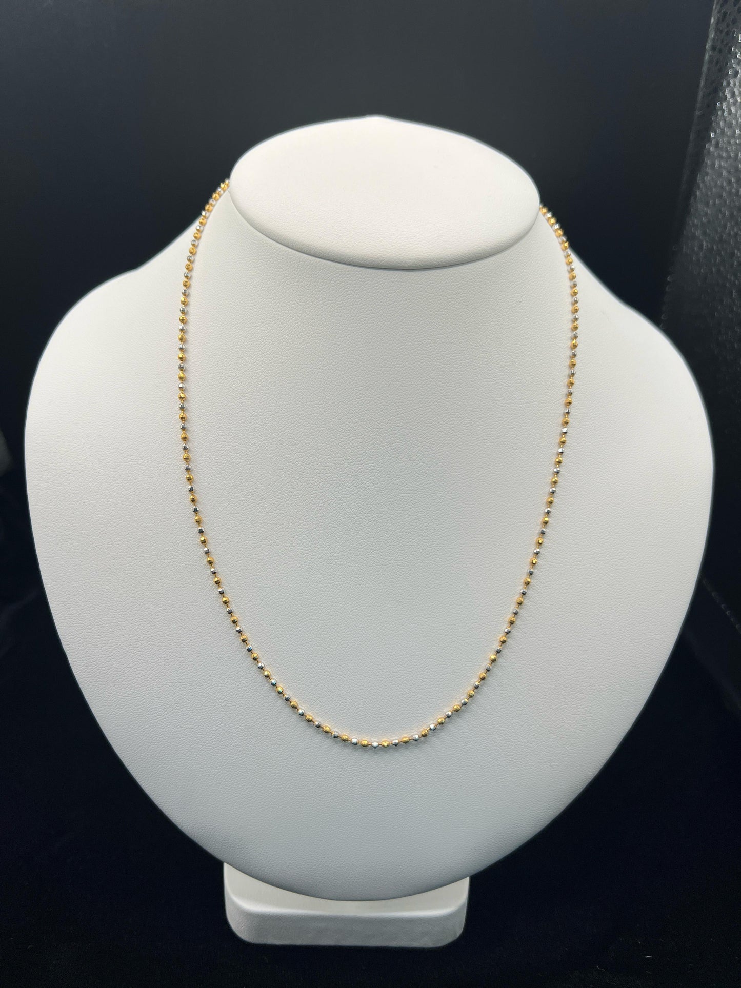 22KT GOLD CHAIN 17" TWO TONE 7.2GM