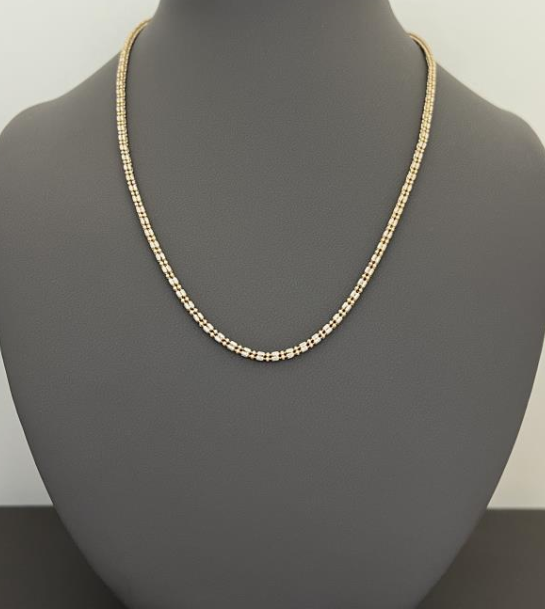 22KT GOLD TWO TONE CHAIN 12.9GM 18"