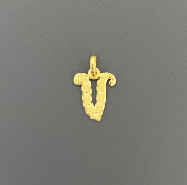 22KT GOLD INITIAL V 1GM