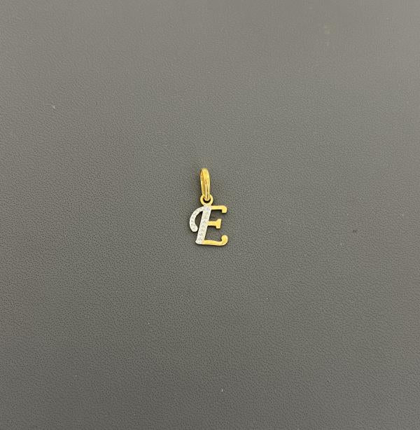 22KT GOLD TWOTONE INITIAL E 1.6GM