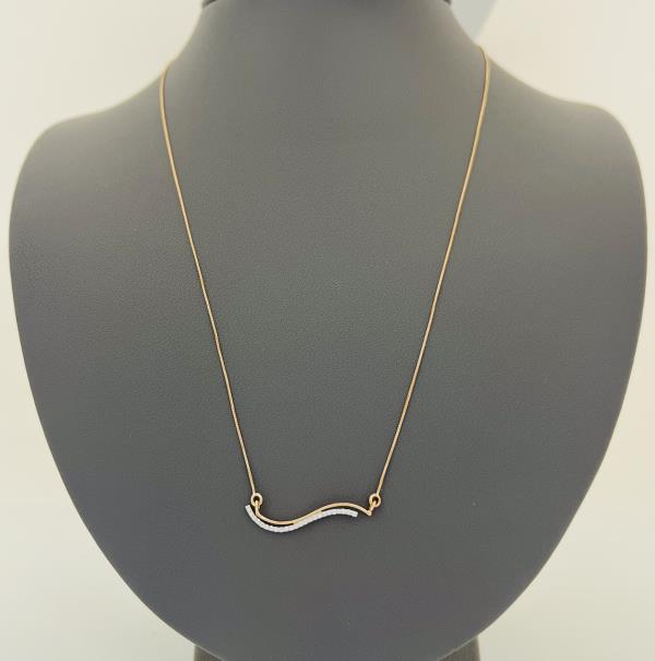 18KR DIAMOND NECKLACE GW: 2.38GM, DIA WT: 0.11CT