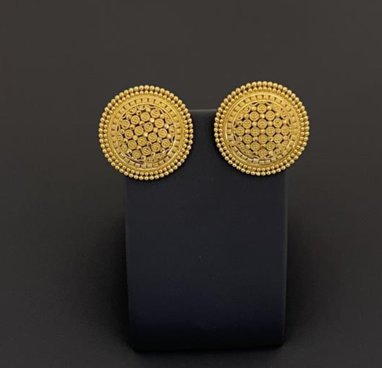 22KT Gold Disc Earrings 14.6GM