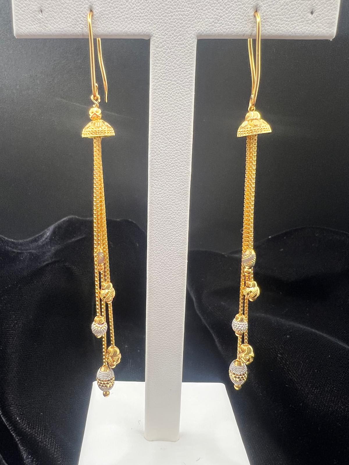 22KT Gold Dangling Earrings 9.3 GM