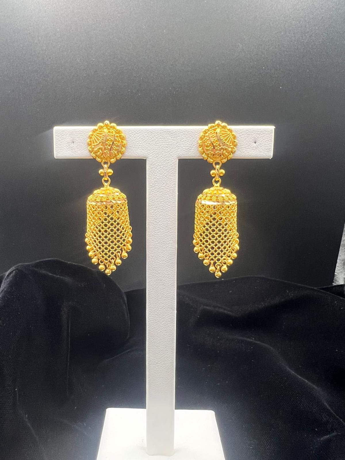 22K GOLD CHANDELIER EARRINGS 13.4 GM