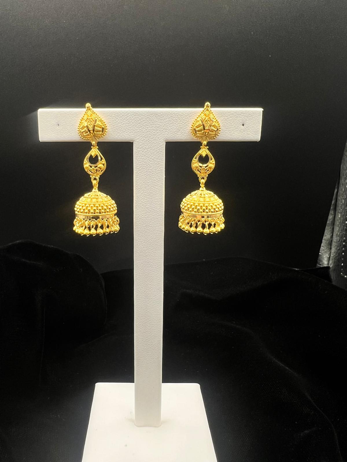 22K GOLD JHUMKAS 12.6 GM