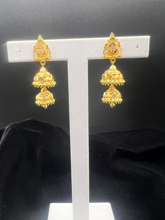 22K GOLD JHUMKAS 6.3 GM