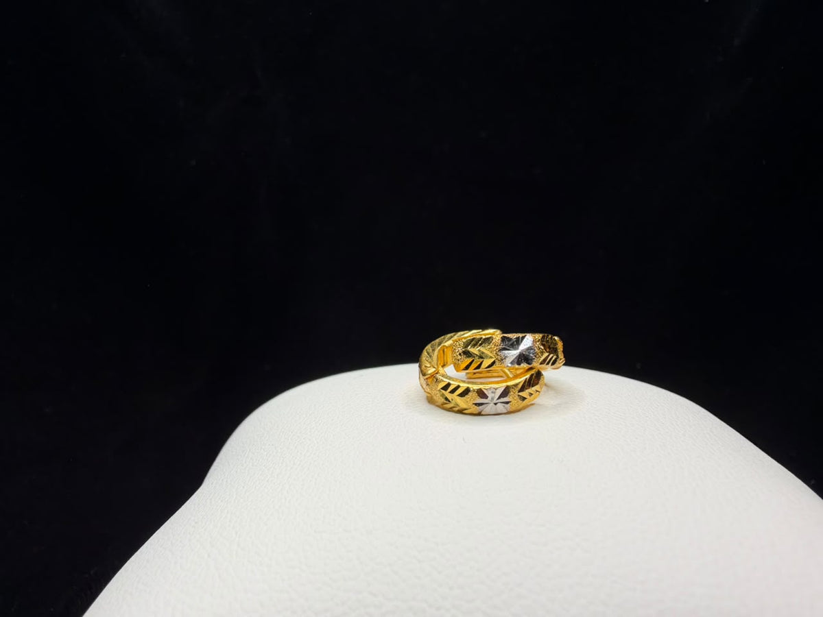 22KT Two-Tone Gold Huggie Hoop Earrings 2.1gm