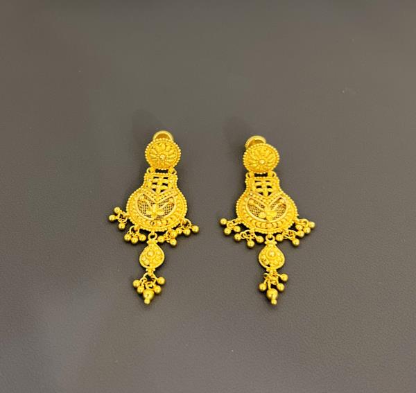 22KT Gold Chandelier Earrings 13GM