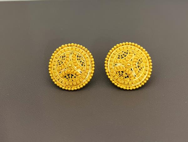 22KT Gold Disk Earrings 9.4GM