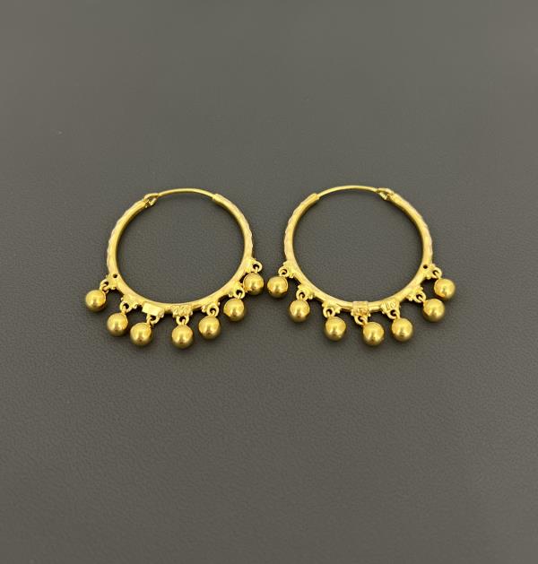 22KT GOLD HOOP EARRINGS 9.3GM