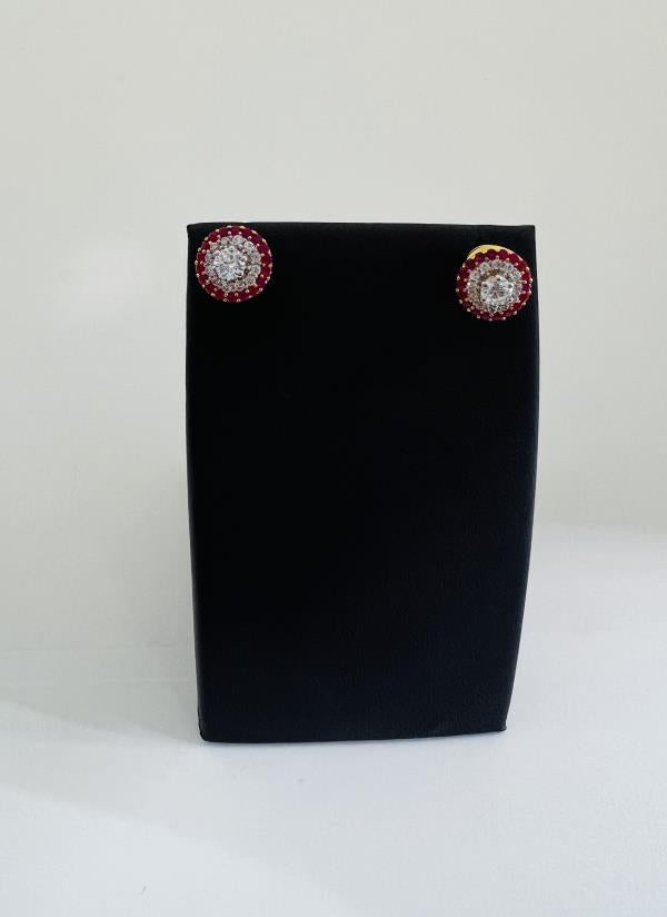 22KT Gold CZ Earrings 3.5GM