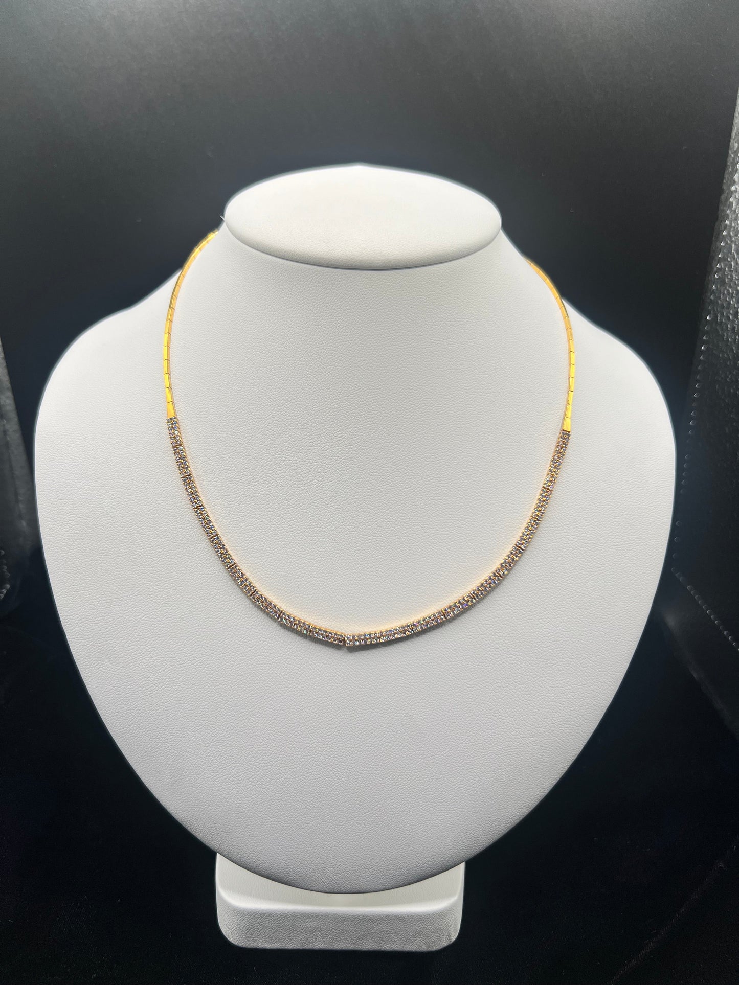 22KT GOLD NECKLACE WITH CZ 10.0GM
