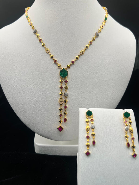 22KT Gold Set With Earrings 21.5GM
