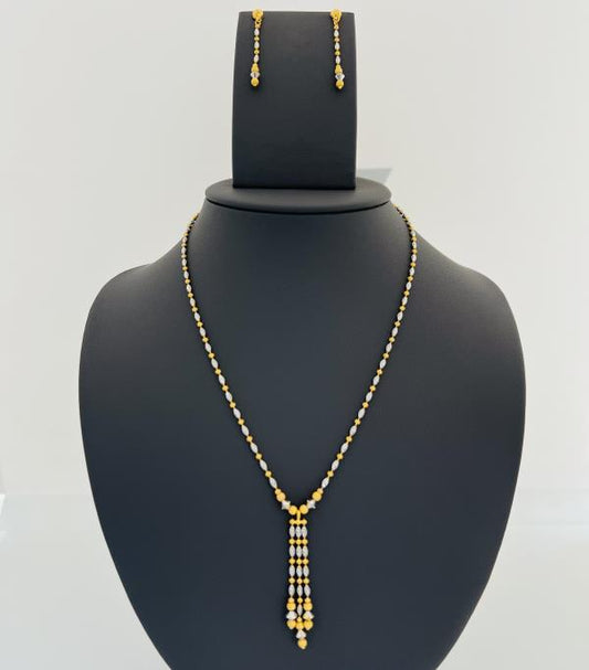 22KT GOLD TWO TONE NECKLACE 13.3GM