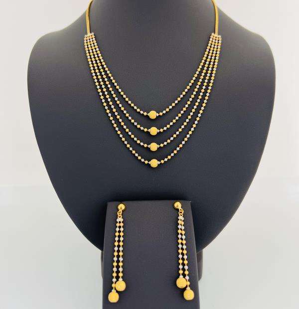 22KT GOLD TWO TONE NECKLACE 22.6GM