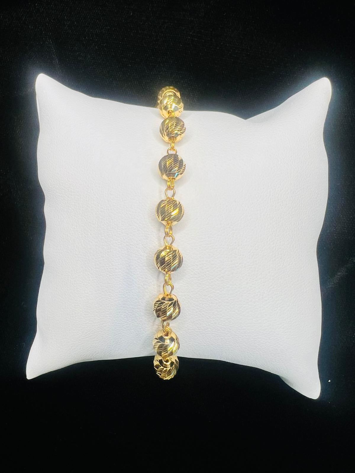 22KT Gold Textured Beaded Bracelet 9.8gm