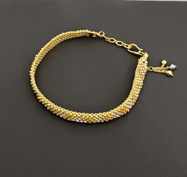 22KT GOLD LADIES CZ BRACELET 7" 22.2GM