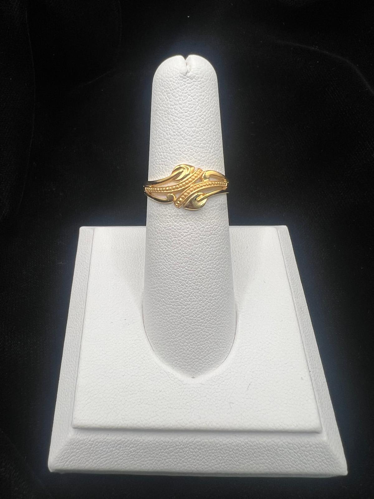 22K Gold Beaded Wave Ring 2.2 GM