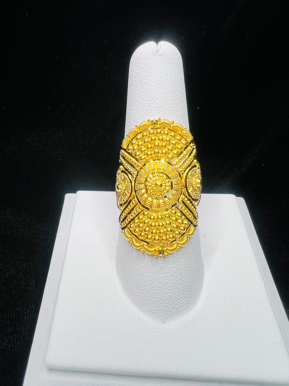 22KT Gold Statement Cocktail Ring 6.6gm