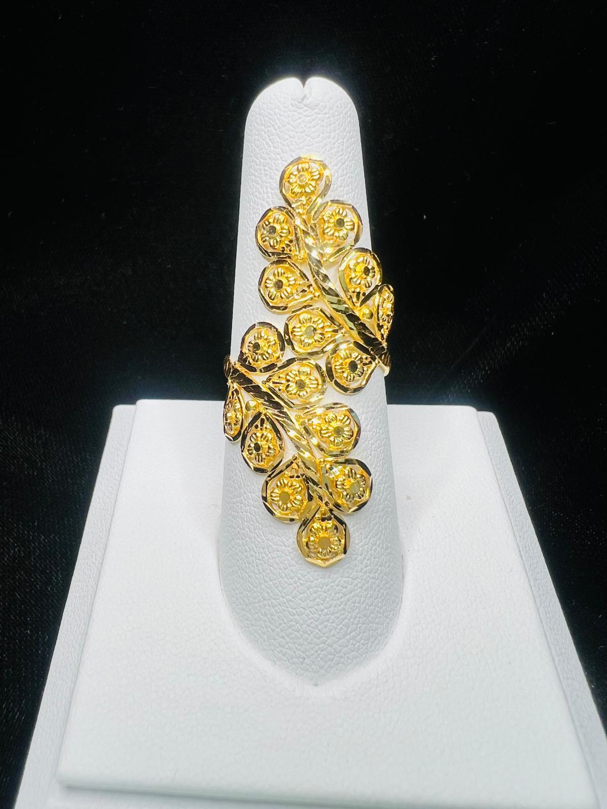22KT Gold Leaf Vine Statement Ring 4.5gm