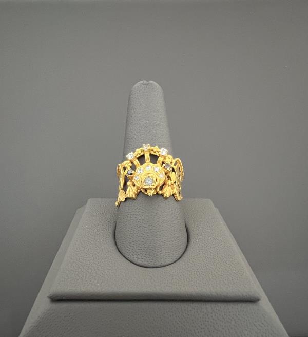 22KT GOLD MULTISTONE LADIES RING 4.8GM