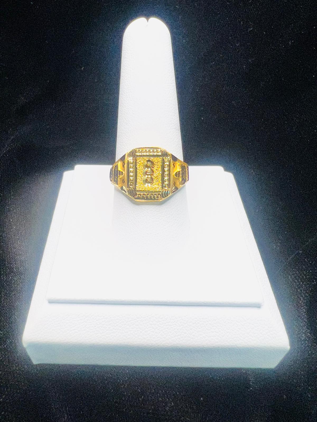 22KT Gold Men’s Detailed Rectangular Ring 5.8gm