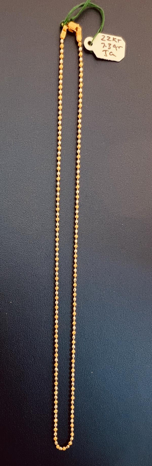 22KT GOLD CHAIN 18" TWO TONE 7.3GM