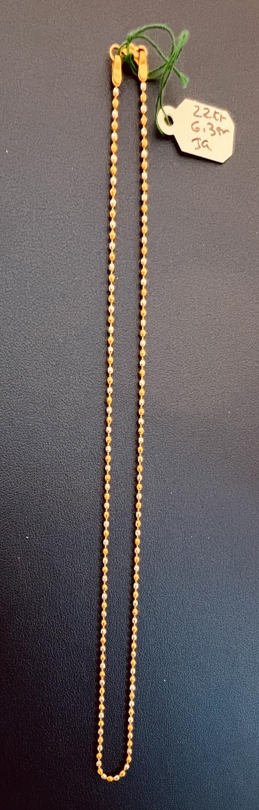 22KT GOLD CHAIN 15" TWO TONE 6.3GM
