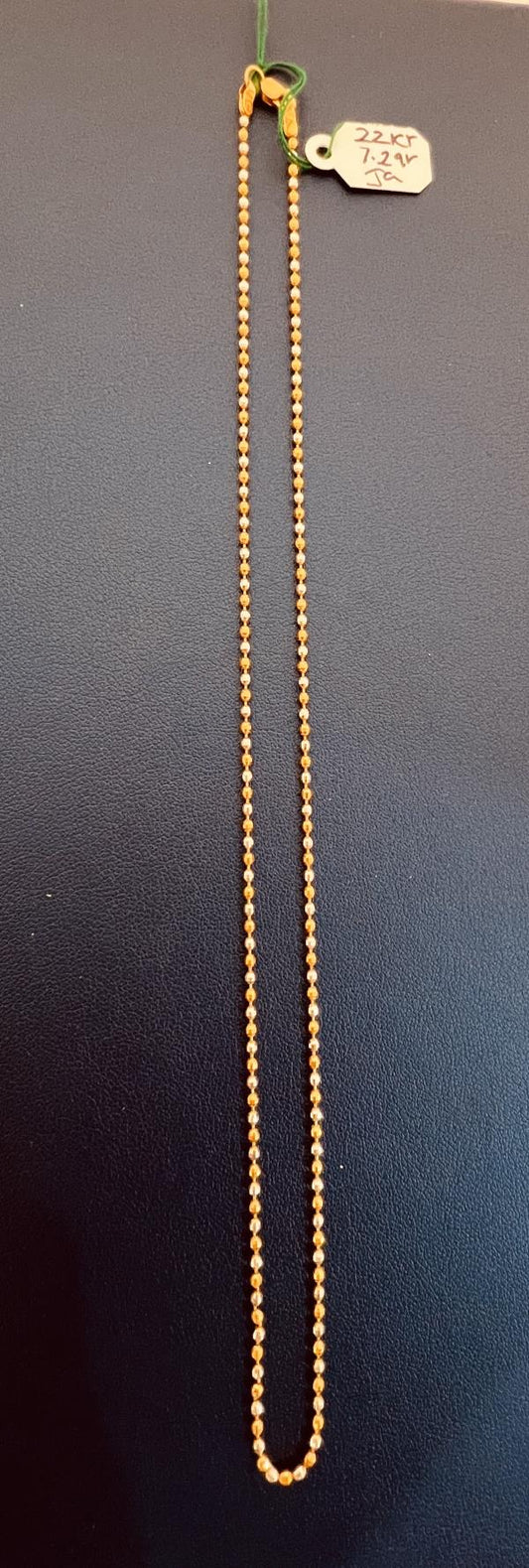 22KT GOLD CHAIN 17" TWO TONE 7.2GM