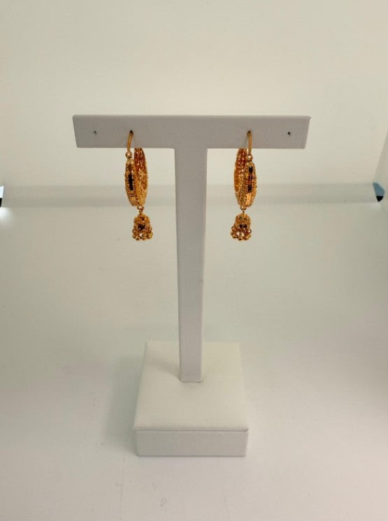 22KT GOLD HOOP EARRINGS 8.9 GM