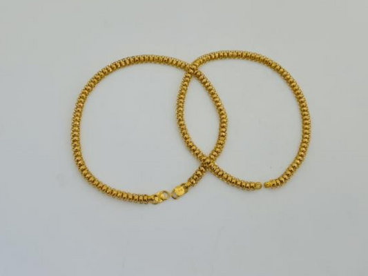 22KT GOLD ANKLETS 10" 7.3GM