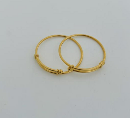 22KT GOLD PAIR OF BABY BRACELETS 11.2GM
