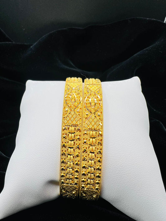 22KT Gold Traditional Textured Bangles 21.3gm (each)
