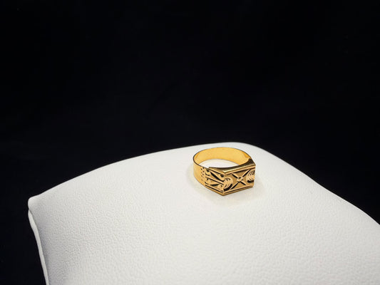 22KT Gold Baby Engraved Signet Ring 1gm