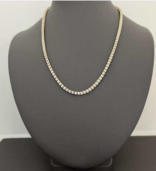 22KT GOLD TWO TONE CHAIN 20.1GM 18"