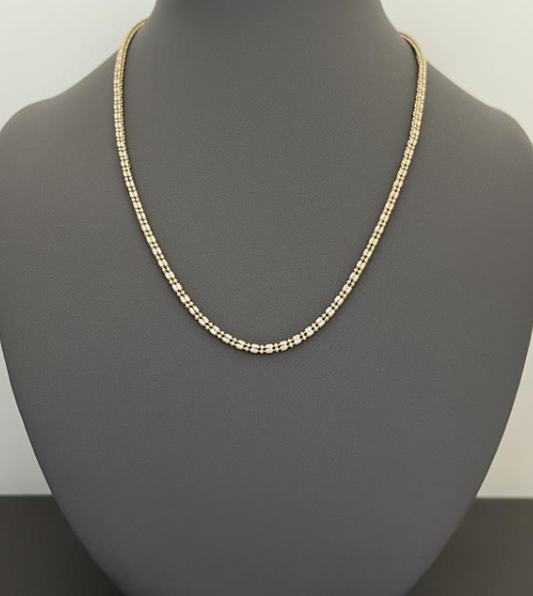 22KT GOLD TWO TONE CHAIN 12.9GM 18"