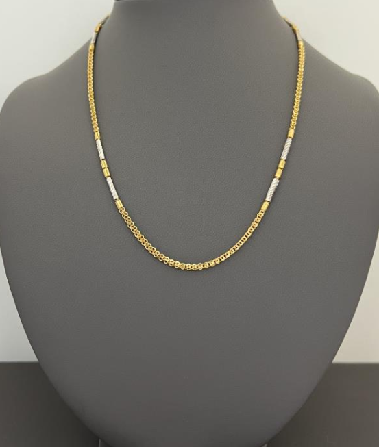 22KT GOLD TWO TONE CHAIN 10.4GM 18"