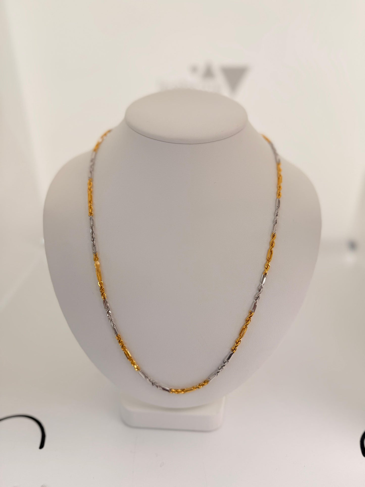 22KT TWO TONE ROPE GOLD CHAIN 19.9 GM