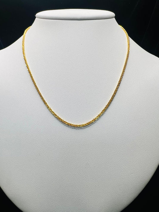 22KT Gold Wheat Link Chain 2.9gm
