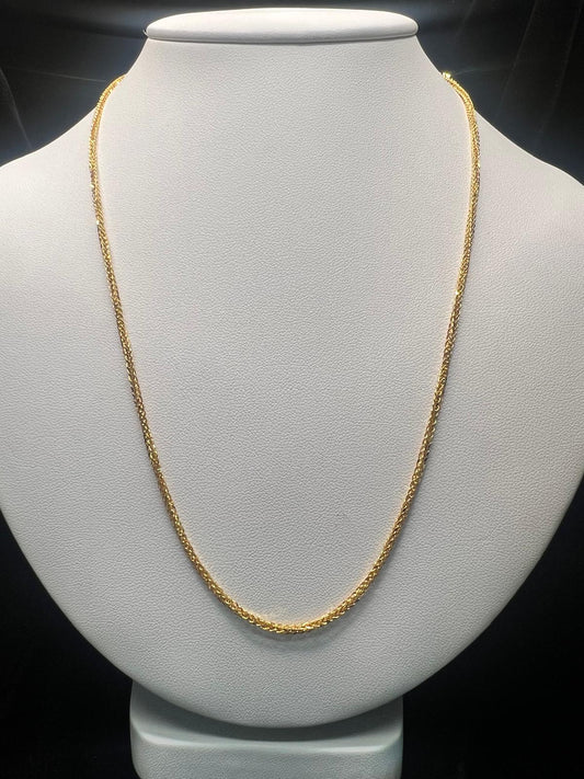 22KT Gold Wheat Link Chain  3.6gm