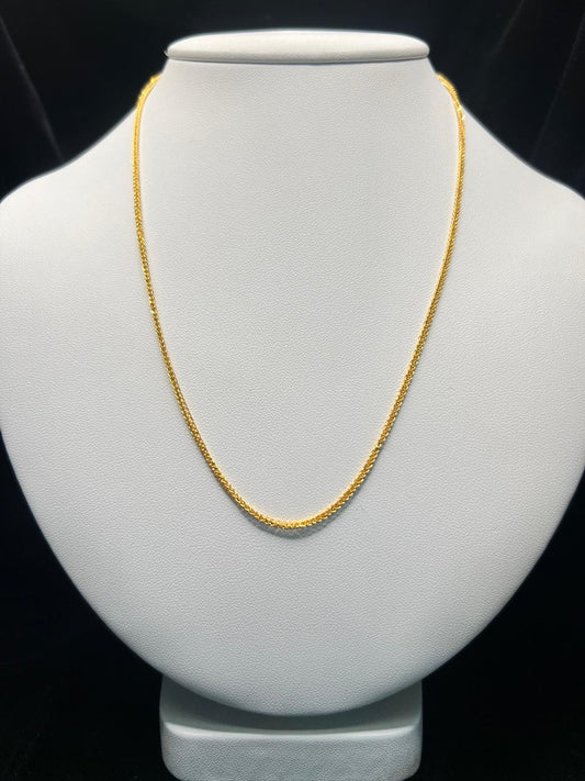 22KT Gold Wheat Link Chain 2.4gm