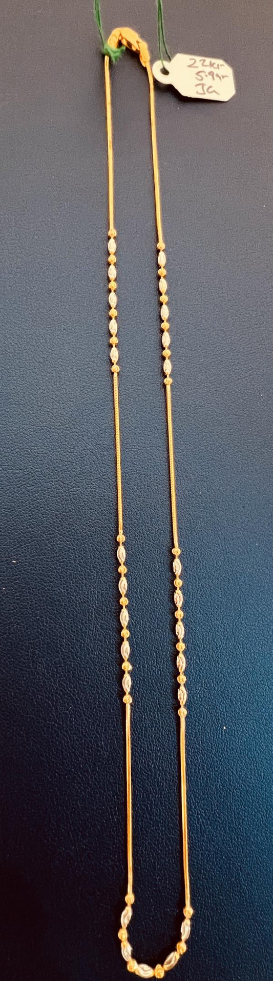 22KT GOLD CHAIN 17" TWO TONE 5.9GM