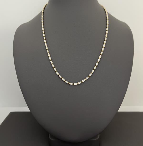 22KT GOLD TWO TONE CHAIN 13.2GM 18"