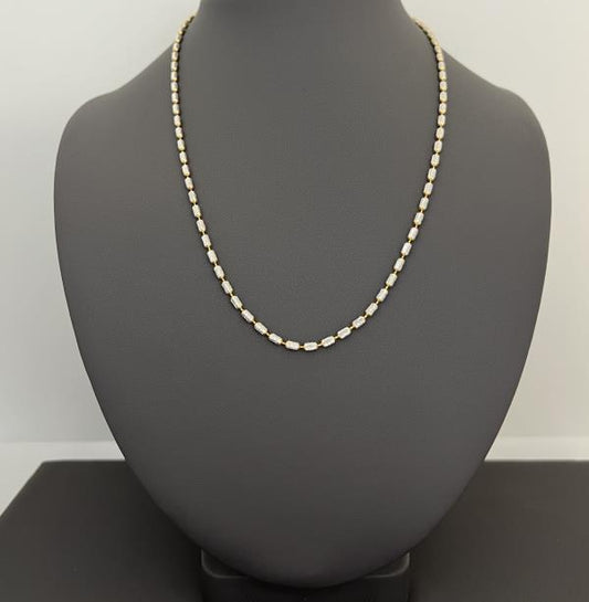 22KT GOLD TWO TONE CHAIN 13.2GM 18"