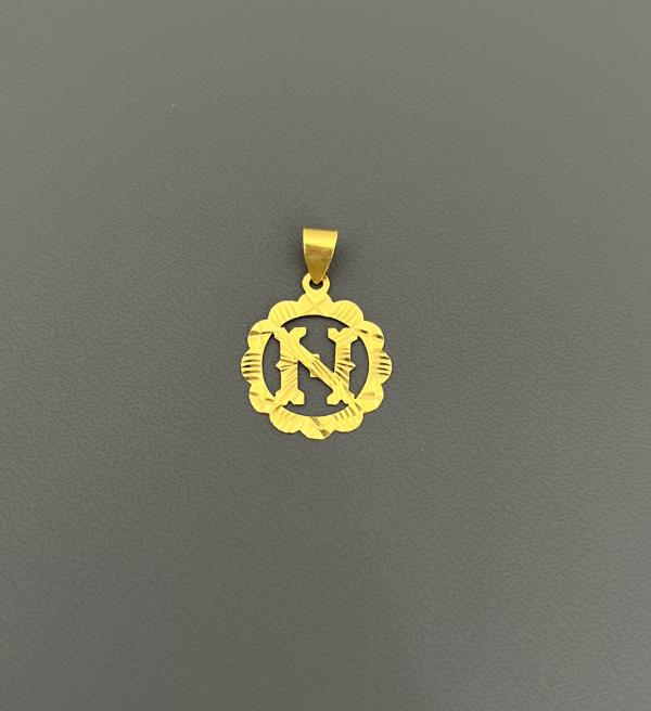 22KT Gold Initial N 1.3GM