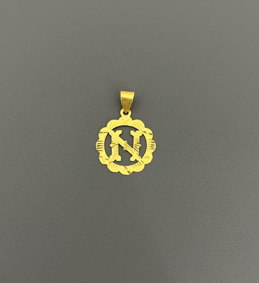 22KT GOLD INITIAL N 1.3GM