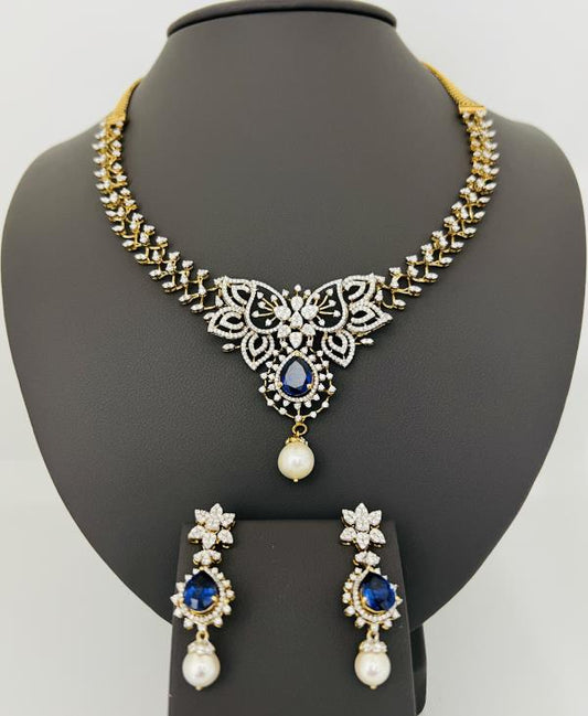 18KY DIAMOND\SAPPHIRE SET 3.94 CT GOLD WT 62.17 GM