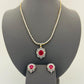 18KY DIAMOND/RUBY NECKLACE ONLY, GW: 17.16GM, DIA WT: 1.30CT, RUBY: 8.63CT