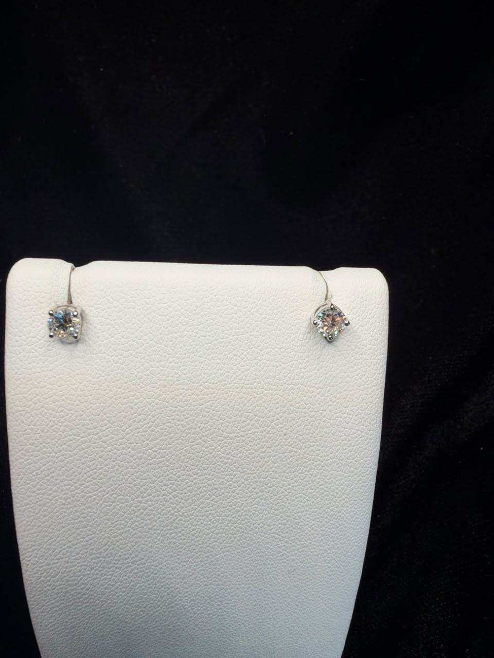 Round Diamond Solitaire Stud Earrings 0.40CT